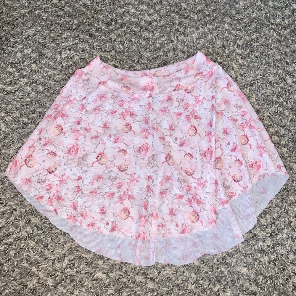 🌷🩰 Floral Pink Mesh Ballet Skirt 🩰🌷